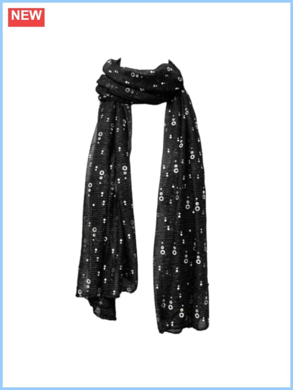 Sparkling Sequin Sheer Shawl Wrap Scarf for Women Rave Evening
